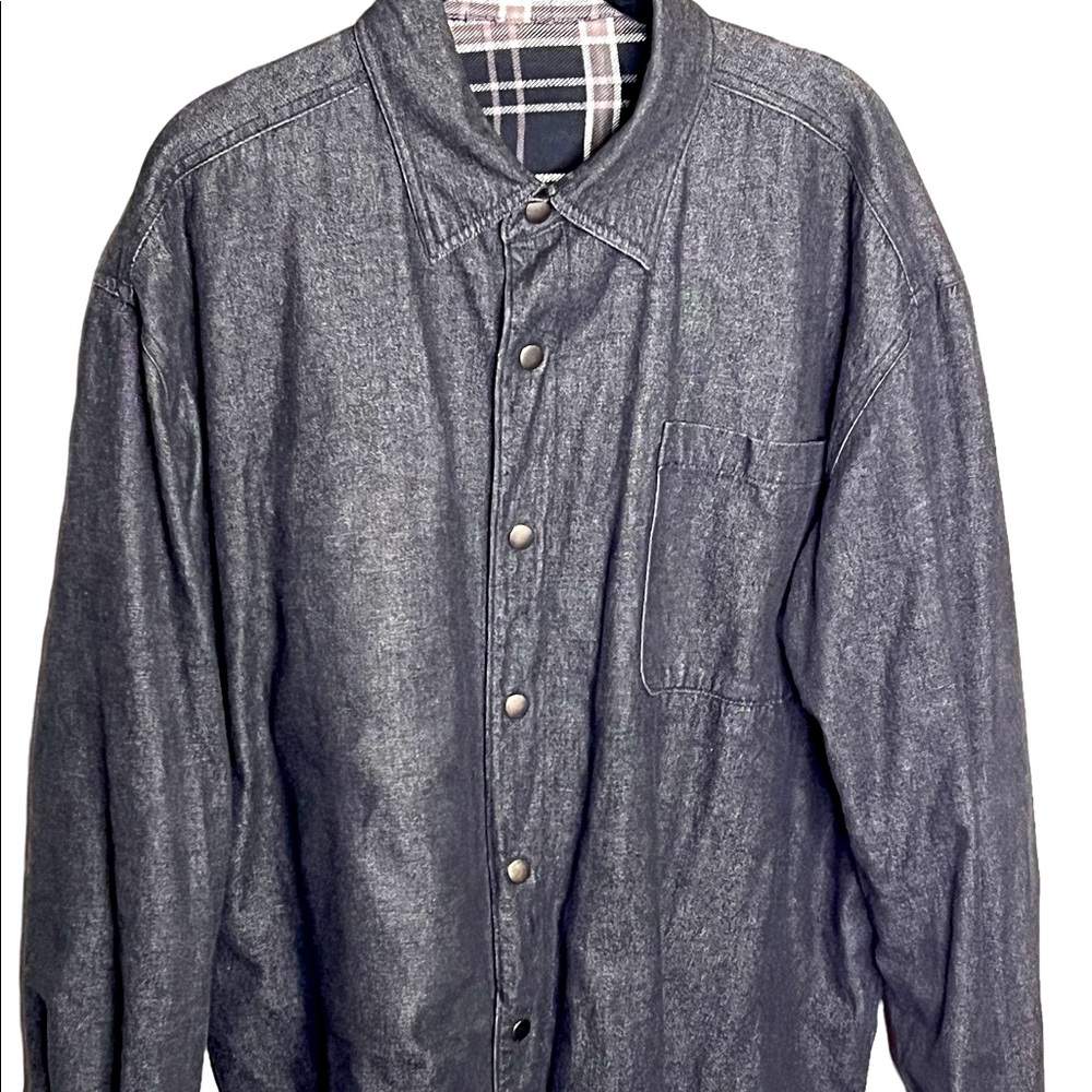 Vintage Nice Flannel Lined Black Denim Shacket